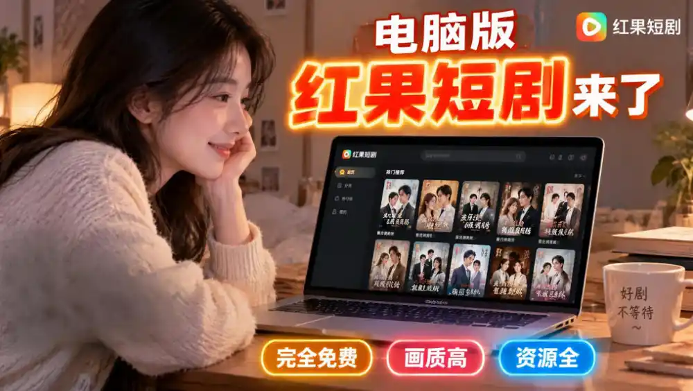 手机看短剧费眼？电脑版红果短剧来了，完全免费、画质高、资源全-小行网创