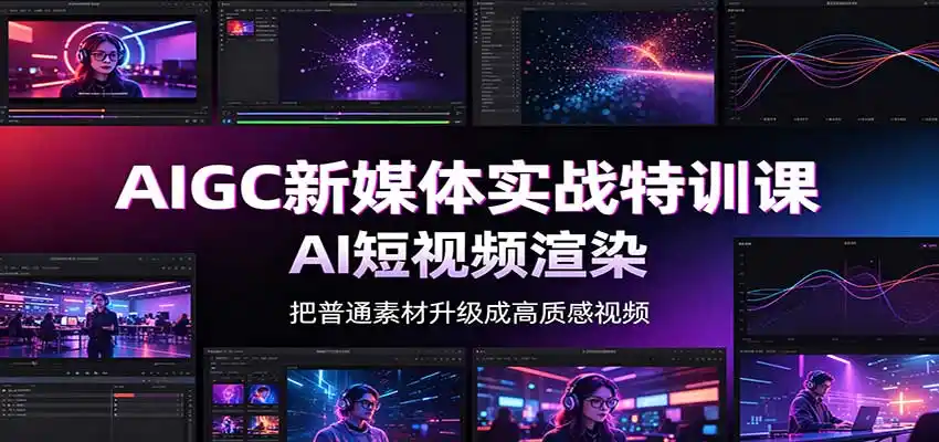 AIGC新媒体实战特训课：工具入门实操，AI短视频渲染，数字人商业视频制作-小行网创