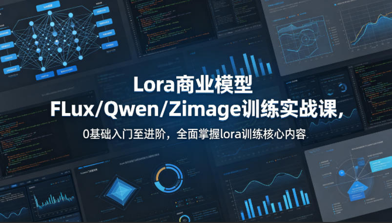 系统性学习Lora商业模型FLux／Qwen／Zimage训练实战课，0基础入门至进阶，全面掌握lora训练核心内容-小行网创