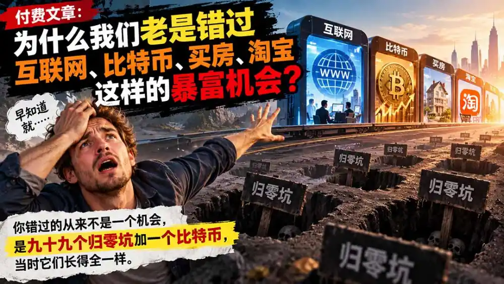 付费文章：为什么我们老是错过互联网、比特币、买 房、淘宝这样的暴富机会？-小行网创
