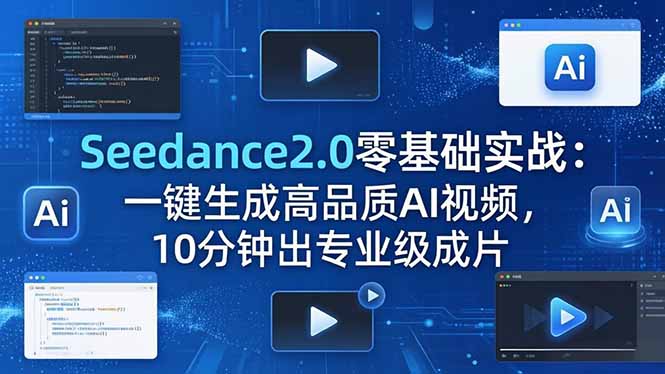 Seedance2.0零基础实战：一键生成高品质AI视频，10分钟出专业级成片-小行网创