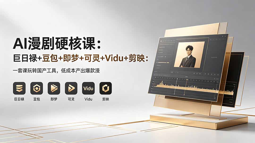 AI漫剧硬核课：巨日禄+豆包+即梦+可灵+Vidu+剪映：一套课玩转国产工具，低成本产出爆款漫剧-小行网创