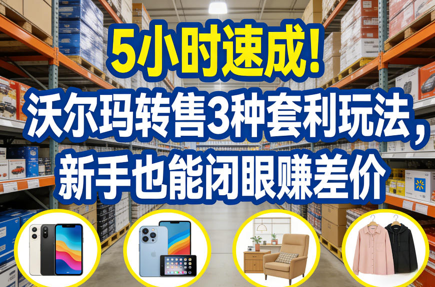 5小时速成!沃尔玛转售3种套利玩法,新手也能闭眼賺差价-小行网创