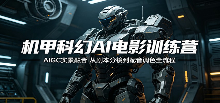 机甲科幻AI电影训练营:AIGC实景融合,从剧本分镜到配音调色全流程-小行网创
