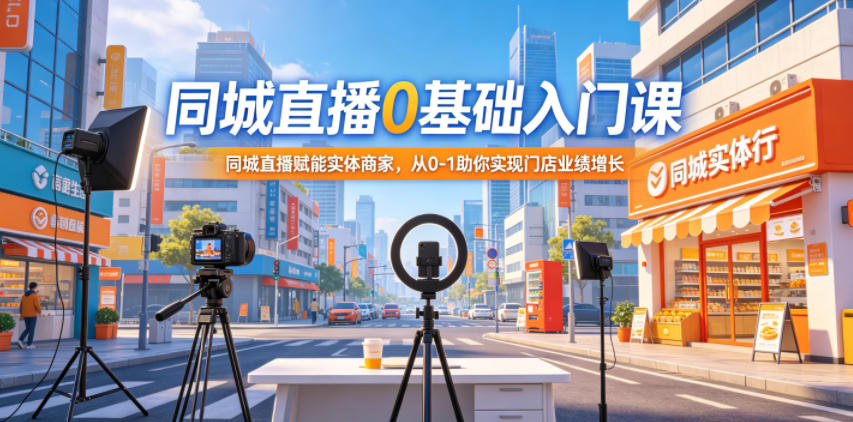 同城直播0基础入门课,同城直播赋能实体商家,从0-1助你实现门店业绩增长-小行网创