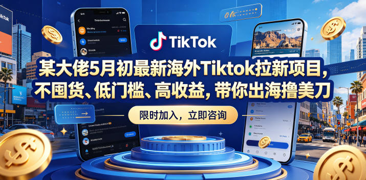 某大佬5月初最新海外Tiktok拉新项目,不囤货、低门槛、高收益,带你出海撸美刀-小行网创