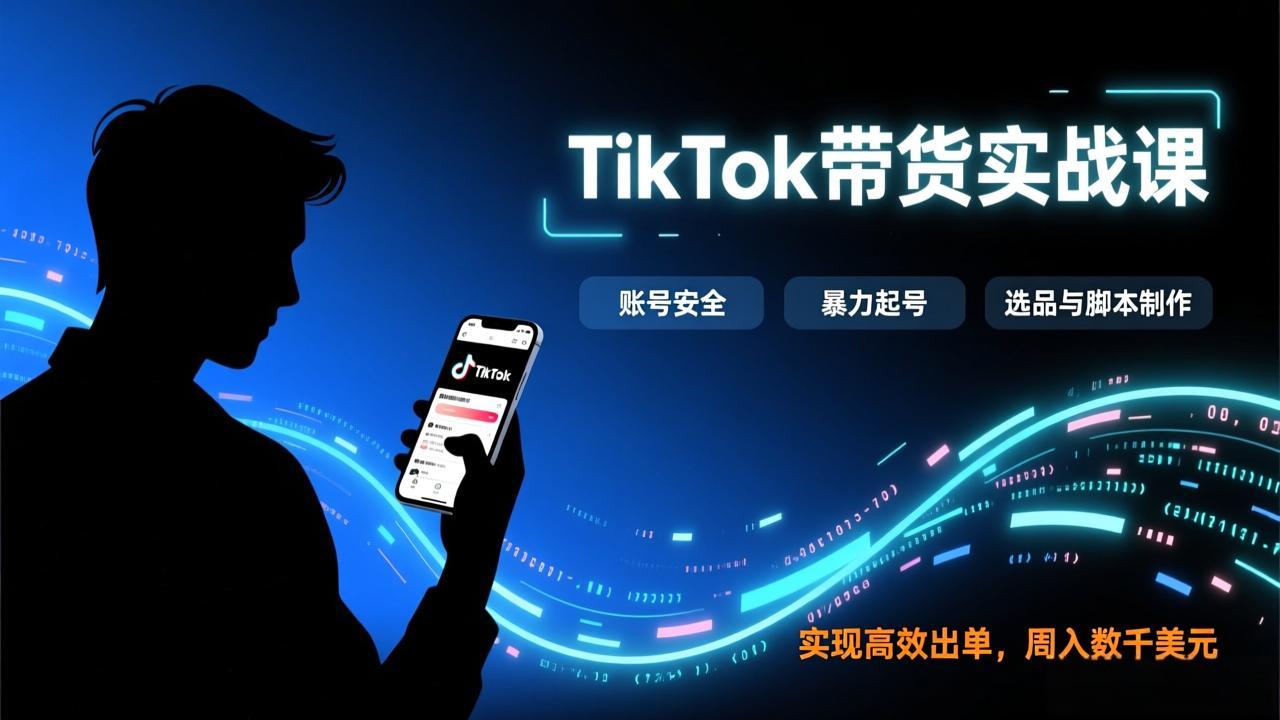 TikTok带货实战课，涵盖账号安全、暴力起号、选品与脚本制作，实现高效出单，周入数千美元-小行网创