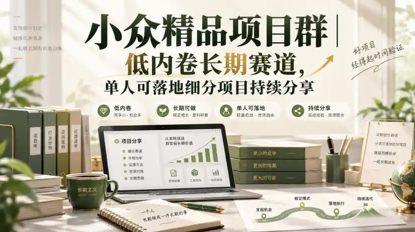小众精品项目群｜低内卷长期赛道，单人可落地细分项目持续分享-小行网创