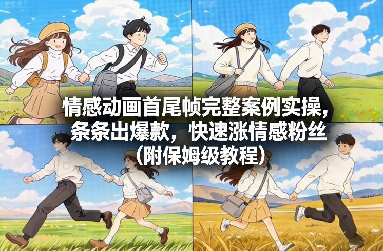 情感动画首尾帧完整案例实操，条条出爆款，快速涨情感粉丝(附保姆级教程)-小行网创