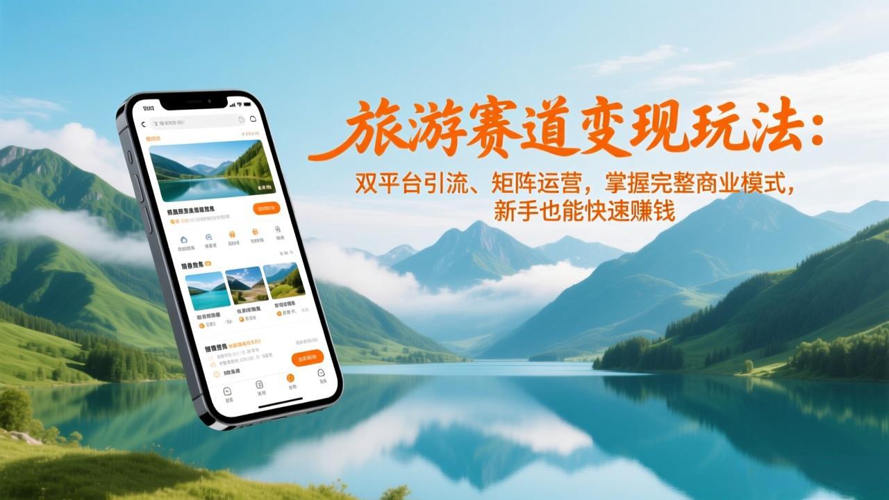 旅游赛道变现玩法：双平台引流、矩阵运营，掌握完整商业模式，新手也能快速赚钱-小行网创