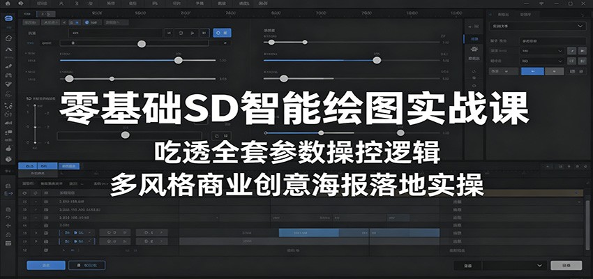 零基础SD智能绘图实战课:吃透全套参数操控逻辑,多风格商业创意海报落地实操-小行网创