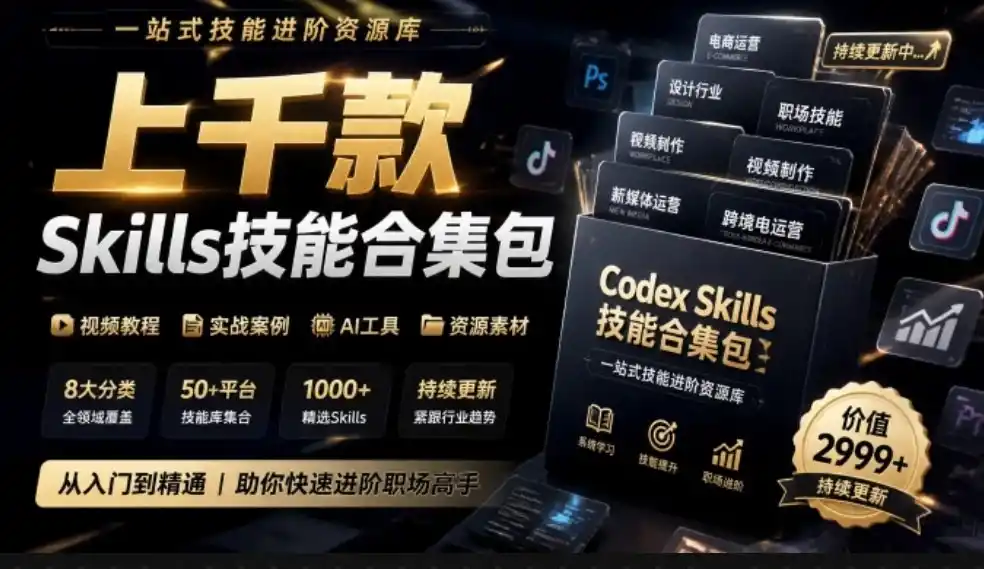 真值得收藏了，这次！上千款AI Skills技能直接被人打包好了，给AI工具备下了一整间技能商店-小行网创