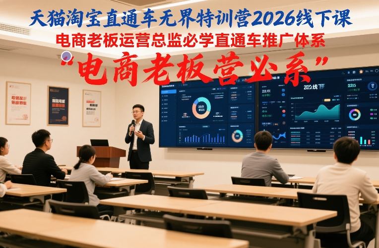 天猫淘宝直通车无界特训营2026线下课，电商老板运营总监必学直通车推广体系-小行网创