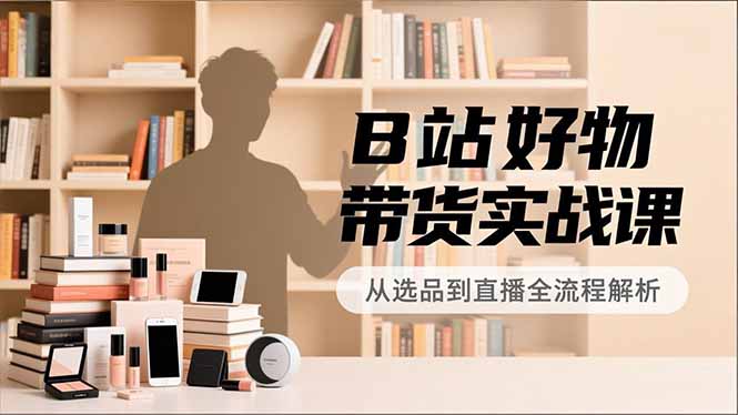 B站好物带货实战课，账号定位、选品拍摄、运营变现，全流程教学，实现UP主月入过万-小行网创