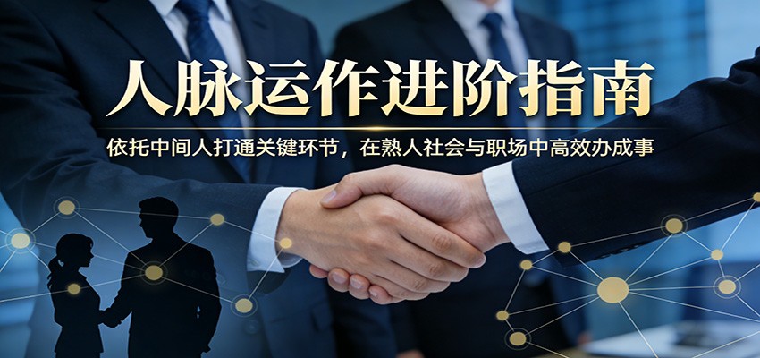 付费文章：人脉运作进阶指南，依托中间人打通关键环节，在熟人社会与职场中高效办成事-小行网创