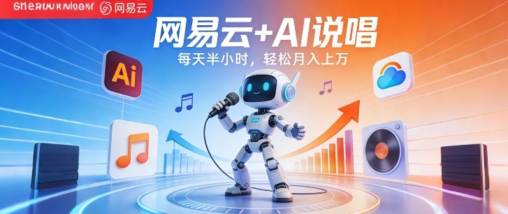网易云+AI说唱，每天半小时，AI内容创作+流量变现，轻松月入1W-小行网创