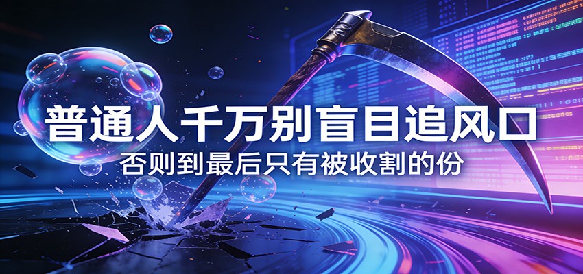 付费文章《通人千万别盲目追风口》否则到最后只有被收割的份-小行网创