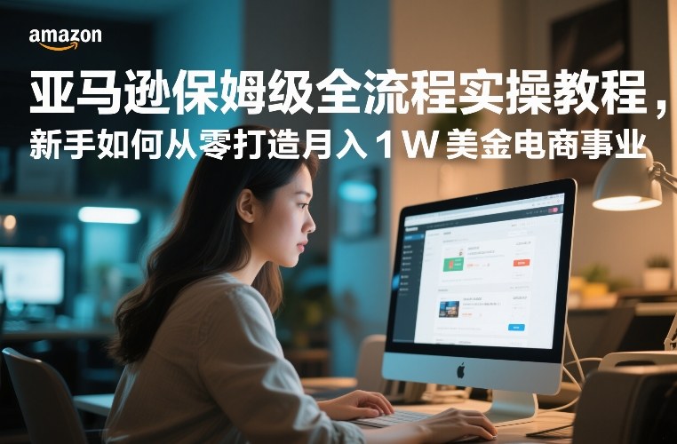 亚马逊保姆级全流程实操教程，新手如何从零打造月入1W美金电商事业-小行网创