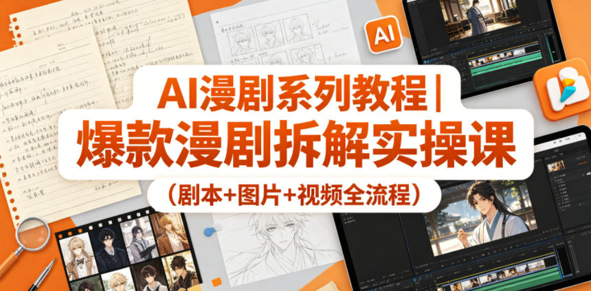 AI漫剧系列教程|爆款漫剧拆解实操课(剧本+图片+视频全流程)-小行网创