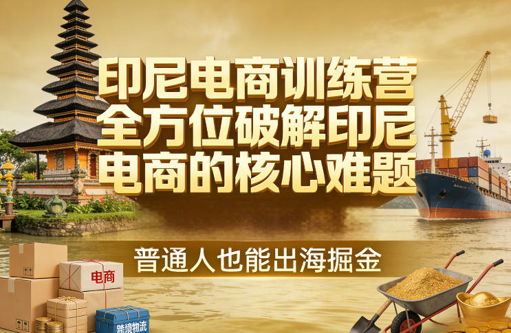 印尼电商训练营,全方位破解印尼电商的核心难题,普通人也能出海掘金-小行网创