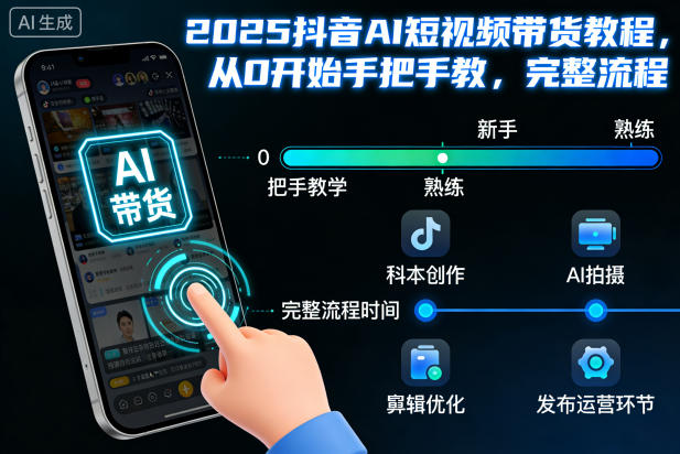2025抖音AI短视频带货教程，从0开始手把手教，完整流程-小行网创