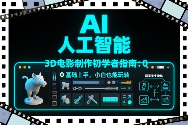 AI人工智能3D电影制作初学者指南：0基础上手，小白也能玩转-小行网创