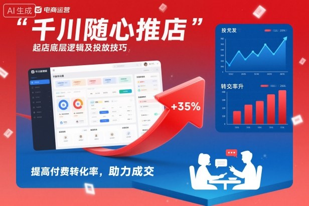 千川随心推起店底层逻辑及投放技巧，提高付费转化率，助力成交-小行网创