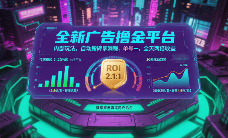 全新广告撸金平台,内部玩法,自动搬砖拿躺賺,单号一天保底2张+,全天两倍收益【揭秘】-小行网创