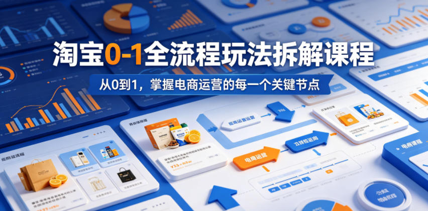 淘宝0-1全流程玩法拆解课程，从0到1，掌握电商运营的每一个关键节点-小行网创