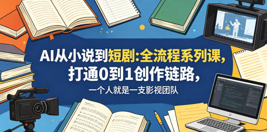 AI从小说到短剧全流程系列课,打通0到1创作链路,一个人就是一支影视团队-小行网创