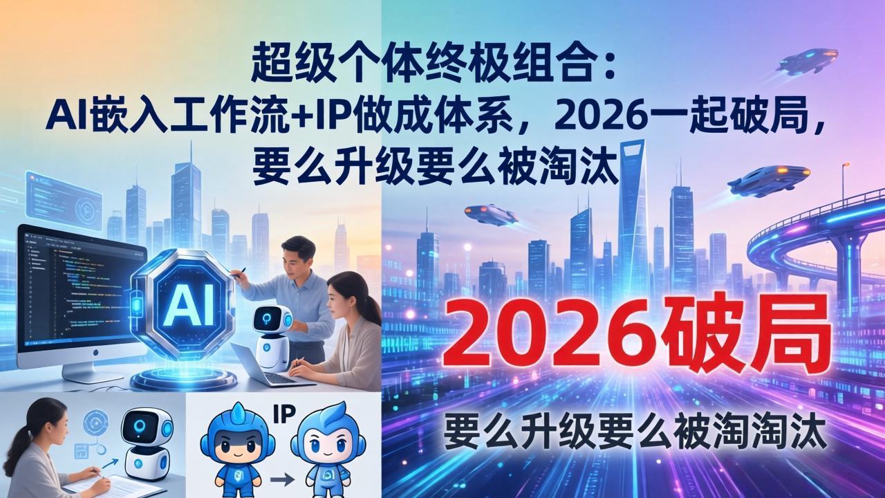 超级个体终极组合：AI嵌入工作流+IP做成体系，2026一起破局，要么升级要么被淘汰-小行网创