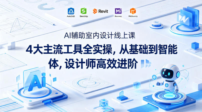 AI辅助室内设计线上课｜4大主流工具全实操，从基础到智能体，设计师高效进阶-小行网创
