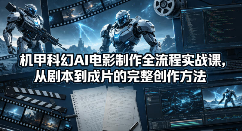 机甲科幻AI电影制作全流程实战课，从剧本到成片的完整创作方法-小行网创