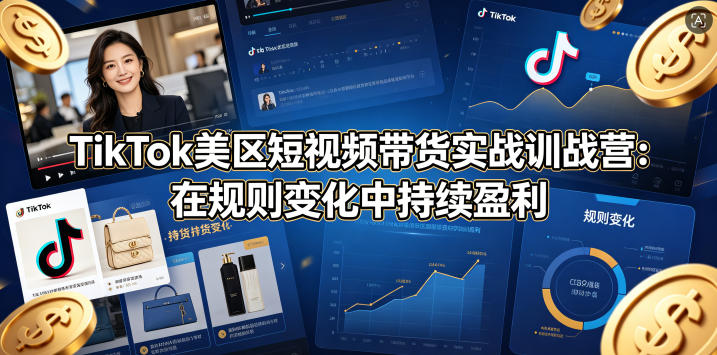 TikTok美区短视频带货实战训战营：在规则变化中持续盈利-小行网创