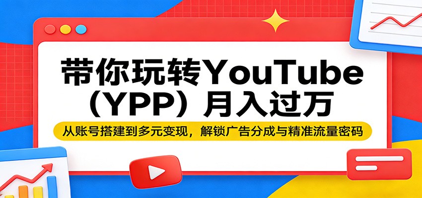 带你玩转YouTube(YPP)月入过万:从账号搭建到多元变现,解锁广告分成与精准流量密码-小行网创