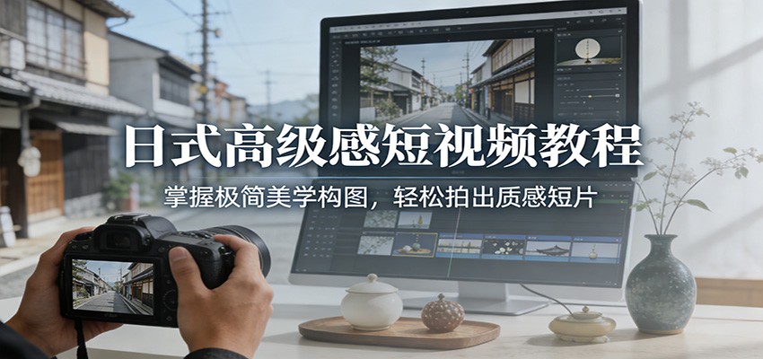 日式高级感短视频教程：掌握极简美学构图，轻松拍出质感短片-小行网创