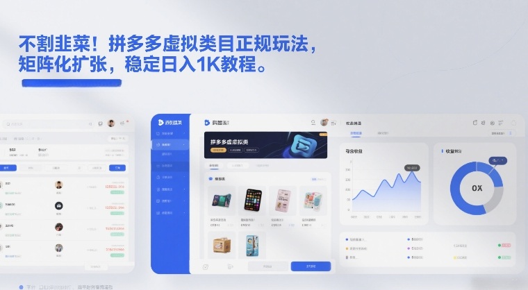 不割韭菜！拼多多虚拟类目正规玩法，矩阵化扩张，稳定日入1K教程【揭秘】-小行网创