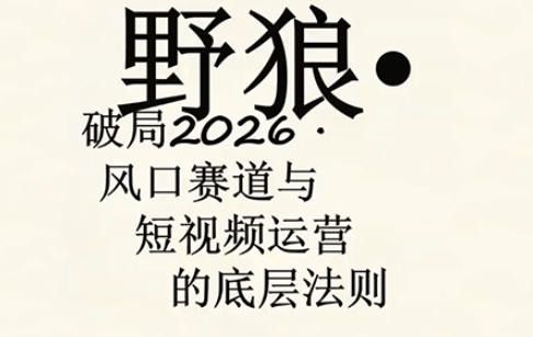 野狼团队·多平台实操运营课，覆盖AI口播、服装、好物、漫剪等热门玩法(更新4月29日)-小行网创