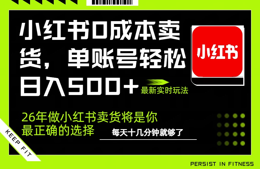 小红书0成本AI卖货，单账号轻松日入500+，完全托管AI，可矩阵放大-小行网创