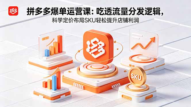 拼多多爆单运营实战课:吃透流量分发逻辑,科学定价布局SKU轻松提升店铺利润-小行网创
