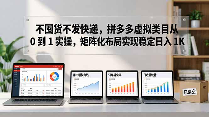 不囤货不发快递，拼多多虚拟类目从 0 到 1 实操，矩阵化布局实现稳定日入 1K-小行网创