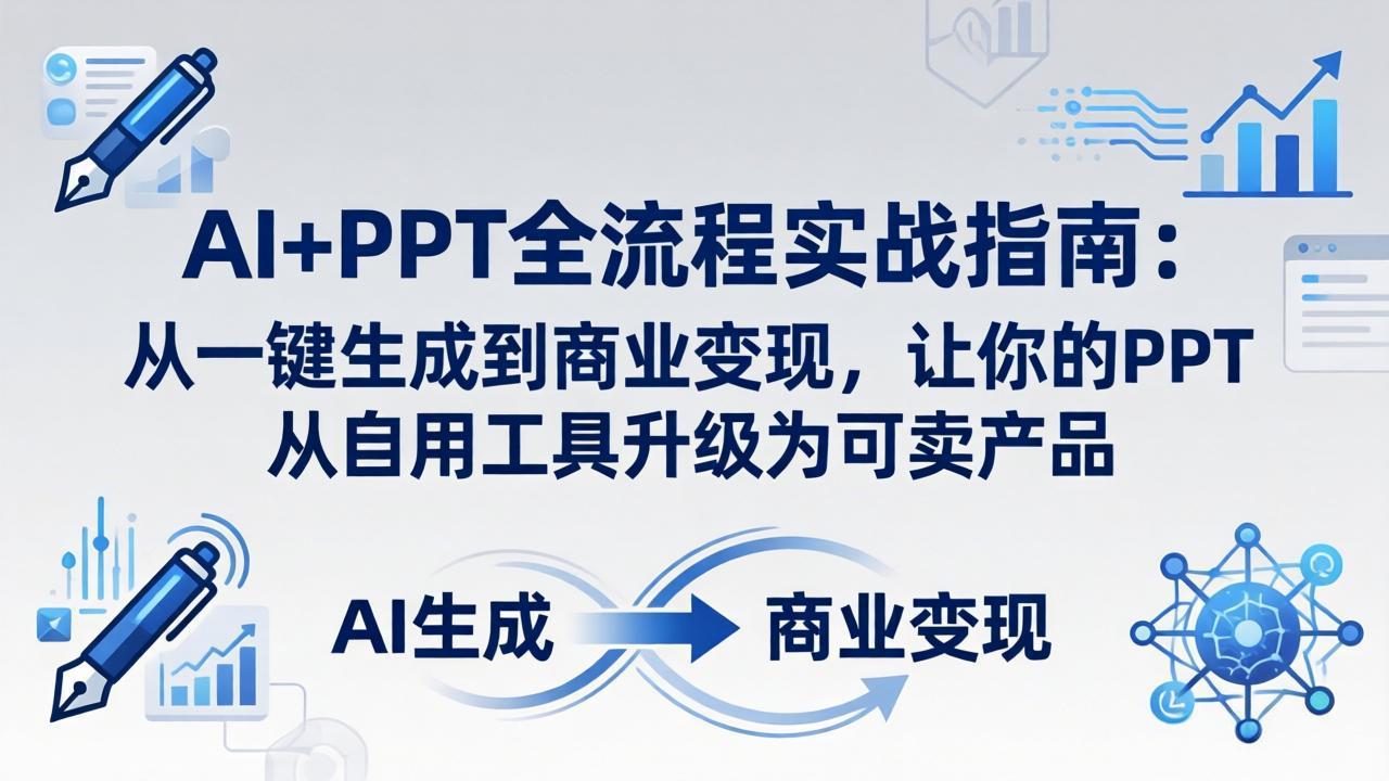AI+PPT全流程实战指南-更新4月21：从一键生成到商业变现，让你的PPT从自用工具升级为可卖产品-小行网创