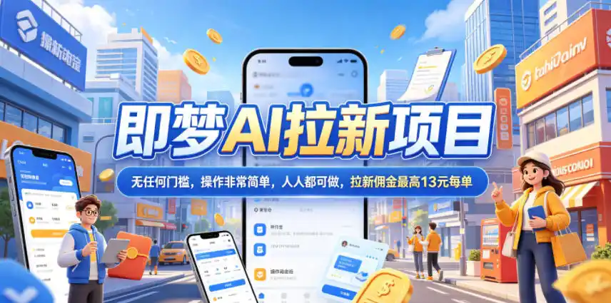 2026年即梦AI拉新项目最新玩法,无任何门槛,操作非常简单,人人都可做,拉新佣金最高13米每单(更新08月07日)-小行网创