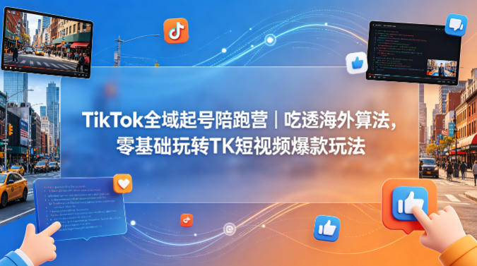 TikTok全域起号陪跑营｜吃透海外算法，零基础玩转TK短视频爆款玩法-小行网创