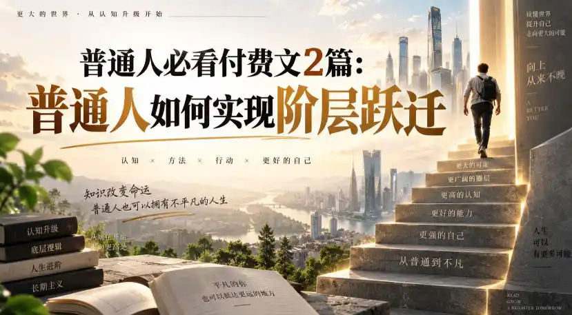 普通人必看付费文2篇：普通人如何实现阶层跃迁-小行网创