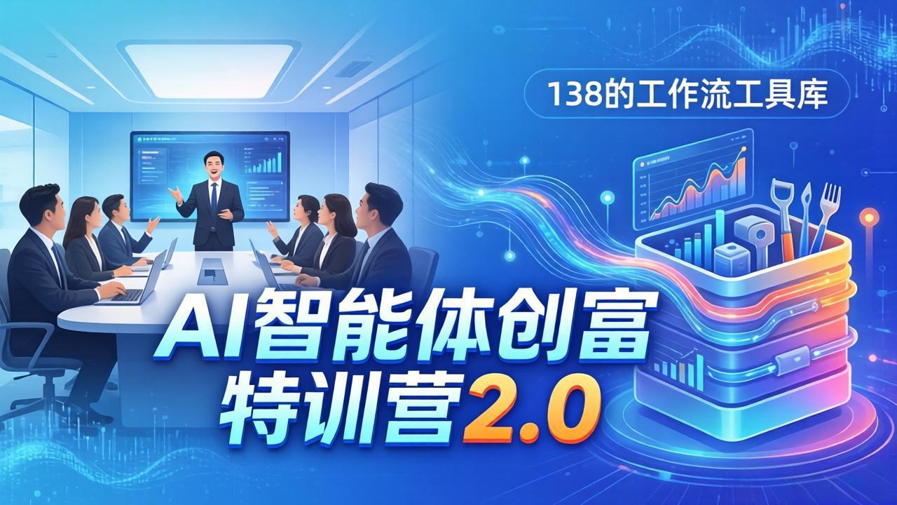 AI智能体创富训练营2.0:3天闭门直播+视频课+工具库,从0到1搭建智能体附138个工作流-小行网创