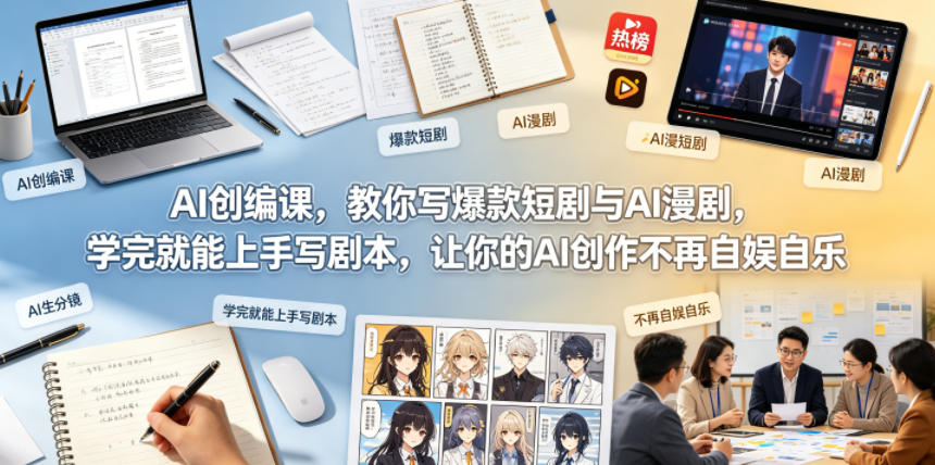 AI创编课,教你写爆款短剧与AI漫剧,学完就能上手写剧本,让你的AI创作不再自娱自乐(更新0521)-小行网创