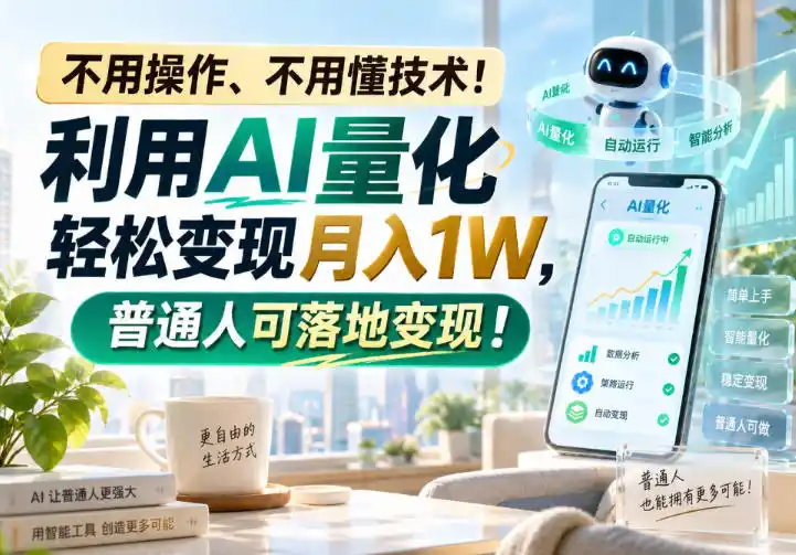 不用操作、不用懂技术!利用AI量化轻松变现月入1W,普通人可落地变现!【揭秘】-小行网创
