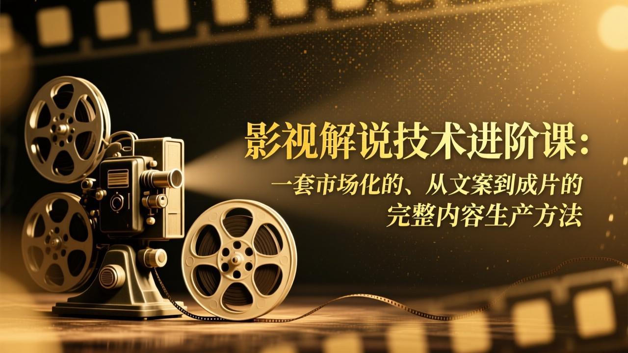 影视解说技术进阶课：一套市场化的、从文案到成片的完整内容生产方法-小行网创