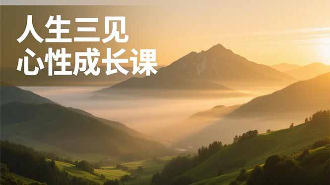 人生三见心性成长课，见天地众生自己，搞透人性安顿身心，活出清晰自我，内在富足无价-小行网创